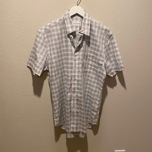 Coastaoro Short Sleeve Button Up Shirt Plaid‎ Blue Medium easter summer vacation